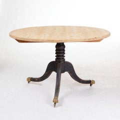 Tilt-Top Regency Table with Pine Top and Black-Painted Base