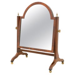 Antique Regency Toilet Mirror Mahogany Glass
