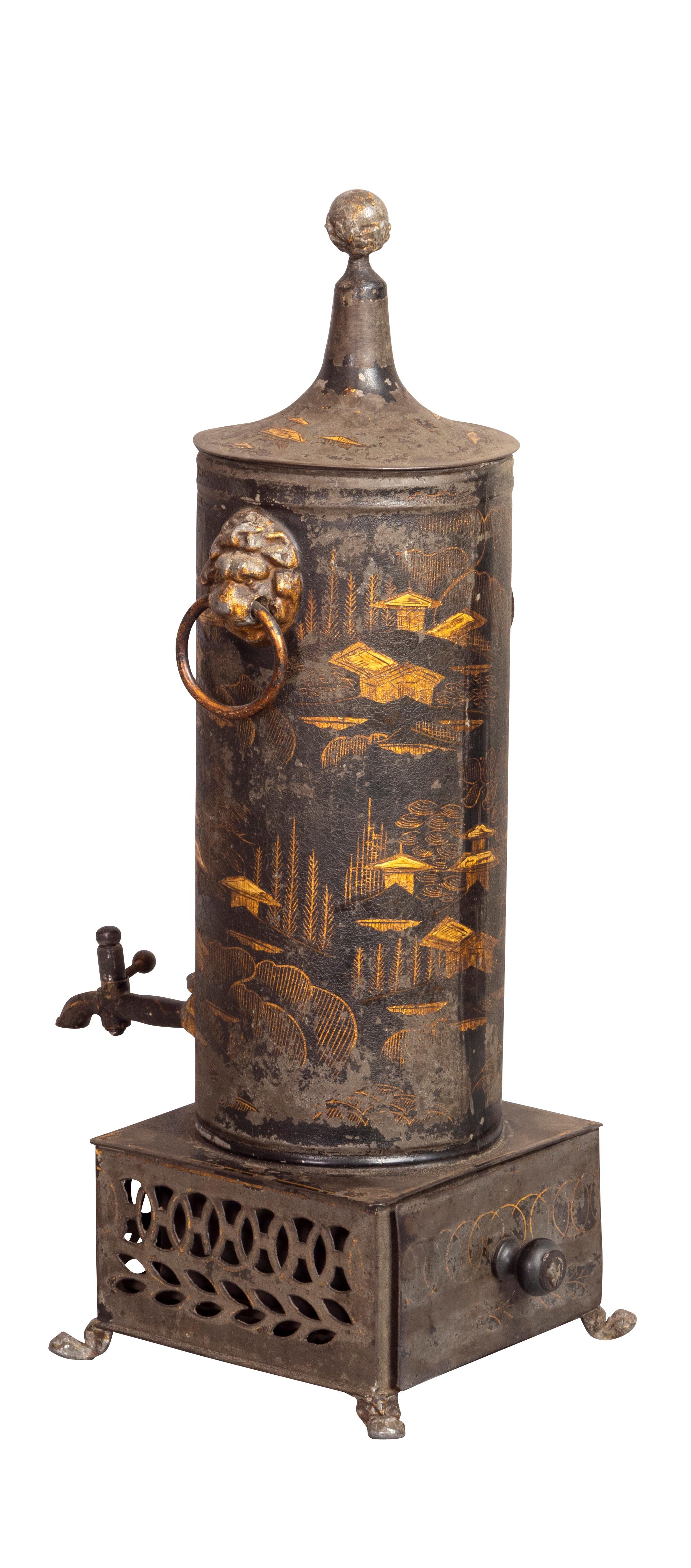 Tin Regency Tole Hot Water Urn For Sale