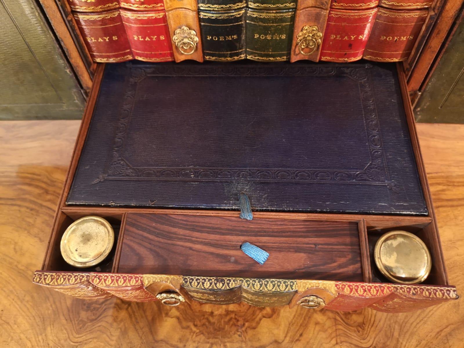 19th Century Regency Tooled Leather Desktop Secretaire Cabinet For Sale