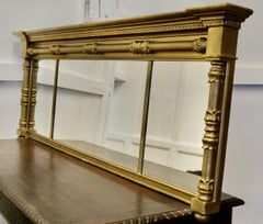 Regency Triple Plate Gilt Mirror or Over Mantle