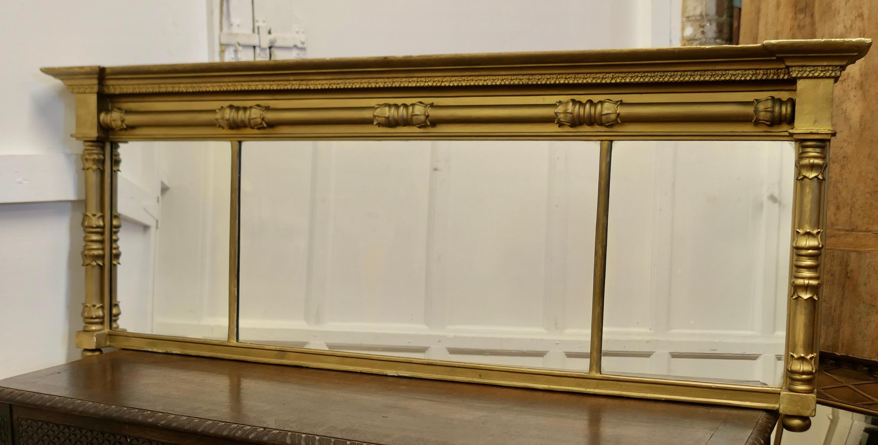 Regency Triple Platte vergoldet Spiegel oder über Mantel (19. Jahrhundert) im Angebot