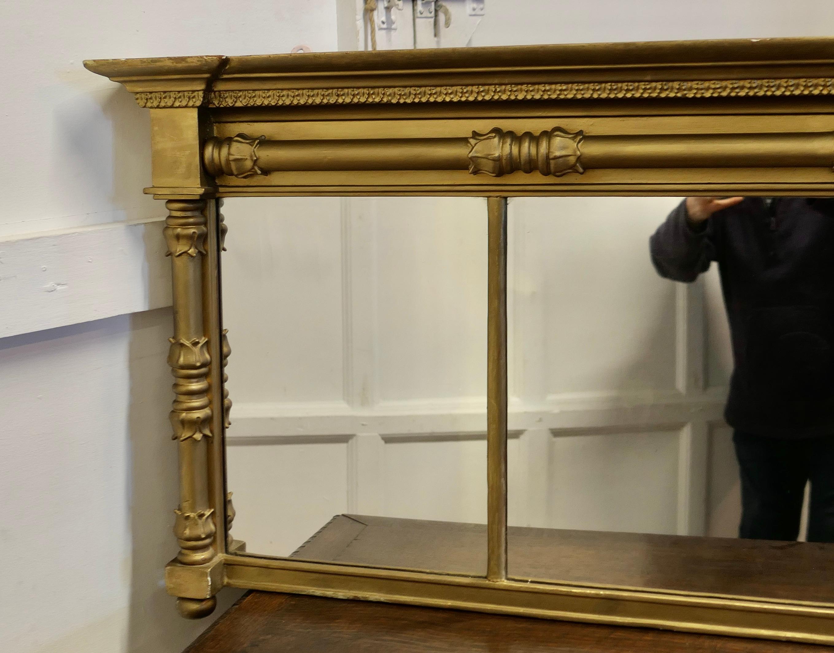 Regency Triple Platte vergoldet Spiegel oder über Mantel im Angebot 1