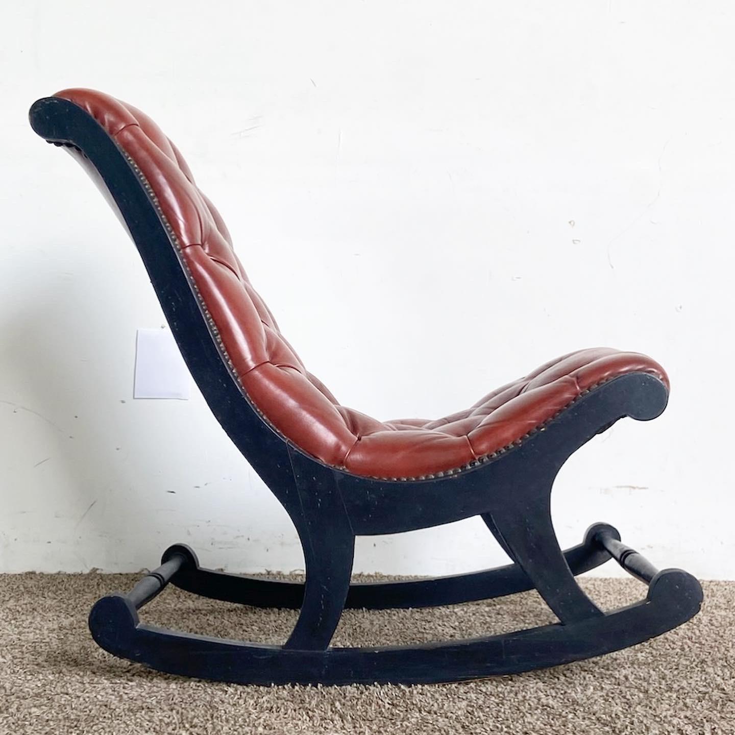 red leather rocking chair
