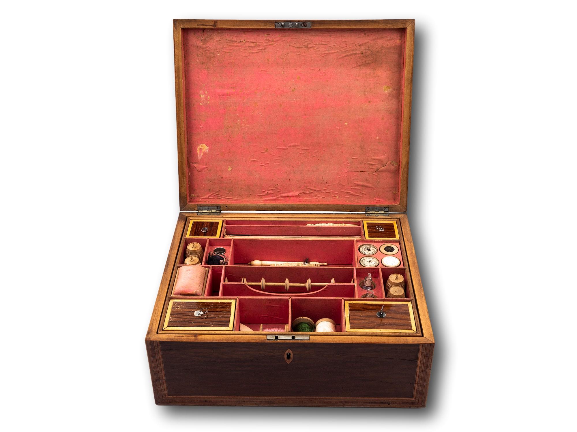 19th Century Regency Tunbridge Ware Sewing Box For Sale