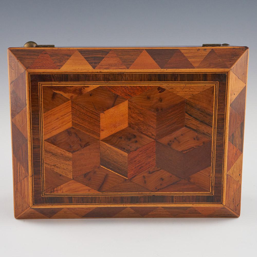 Regency Tunbridge Ware Work Box with Cubework c1825 For Sale 4