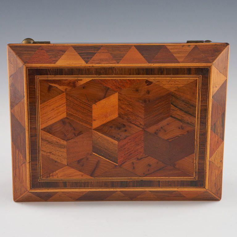 Regency Tunbridge Ware Work Box with Cubework c1825 For Sale 5