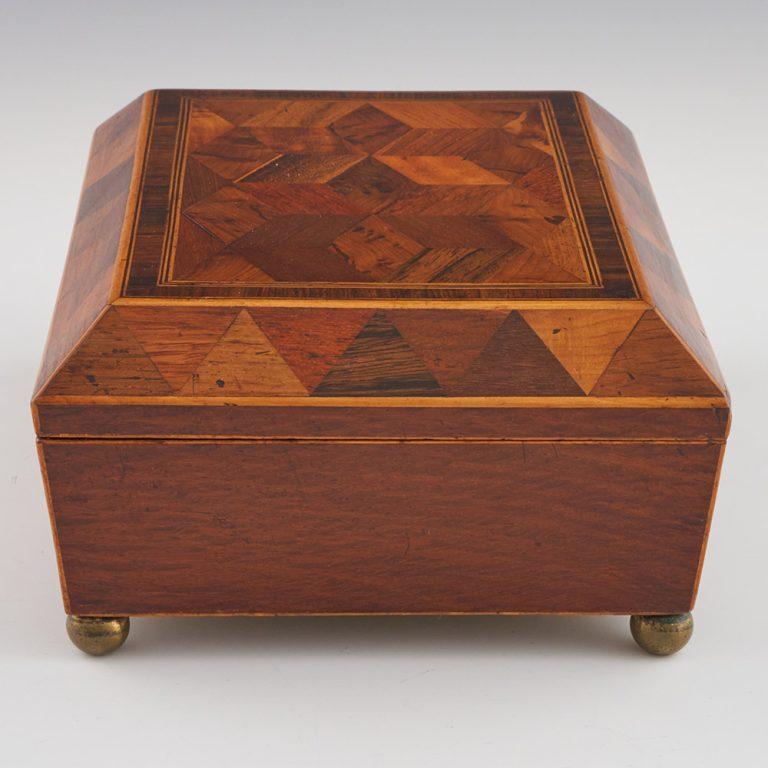 Regency Tunbridge Ware Work Box with Cubework c1825 For Sale 1