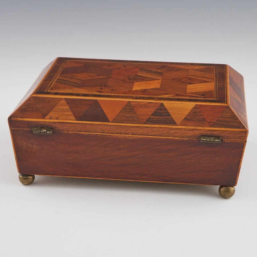 Regency Tunbridge Ware Work Box with Cubework c1825 For Sale 2