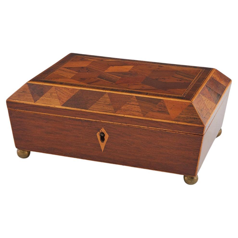 Regency Tunbridge Ware Work Box with Cubework c1825 For Sale