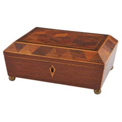 Regency Tunbridge Ware Work Box mit Cubework um 1825