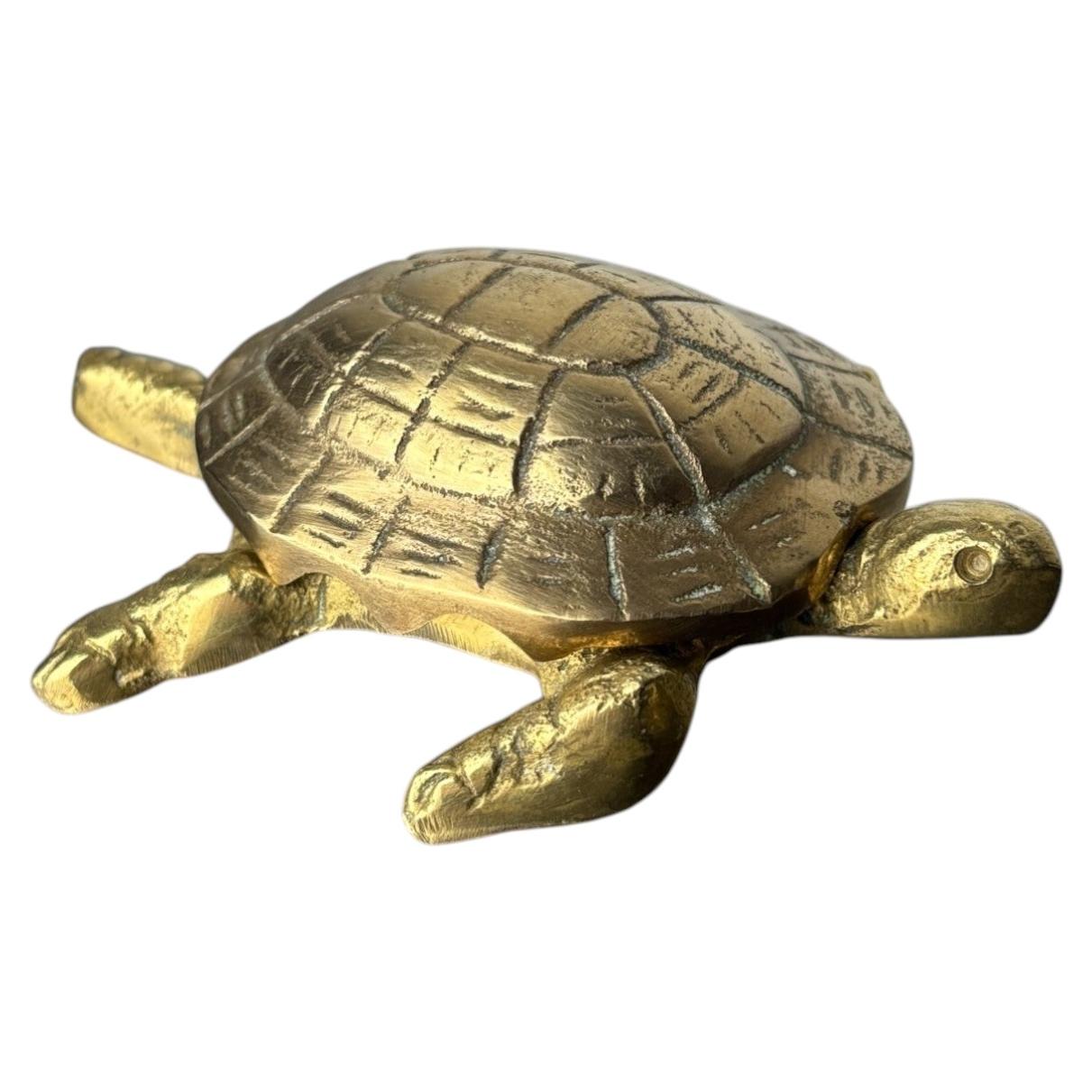 Regency turtle ashtray in bronze, Spain, 1980's