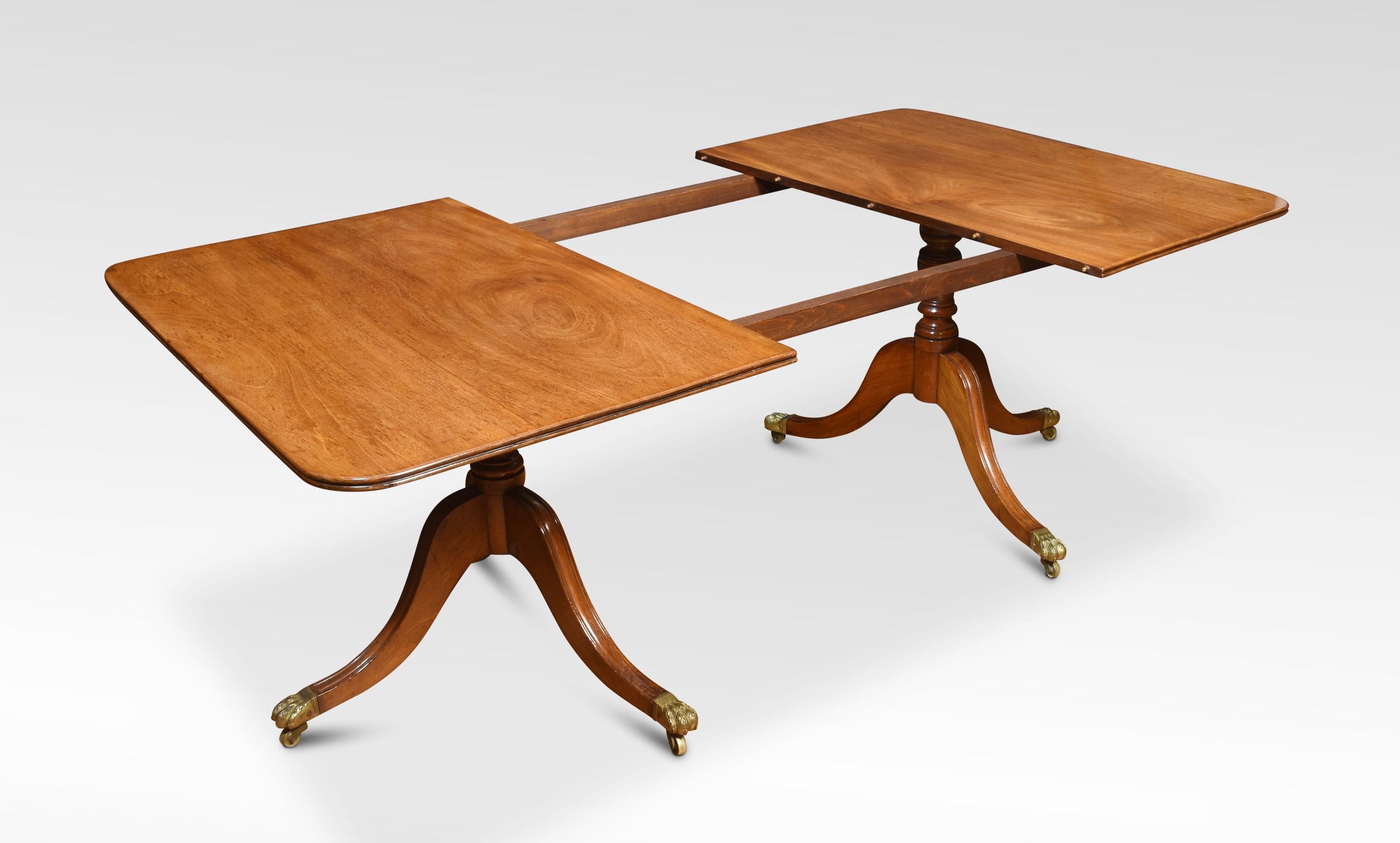 Regency Twin Pillar Dining Table In Good Condition For Sale In Cheshire, GB