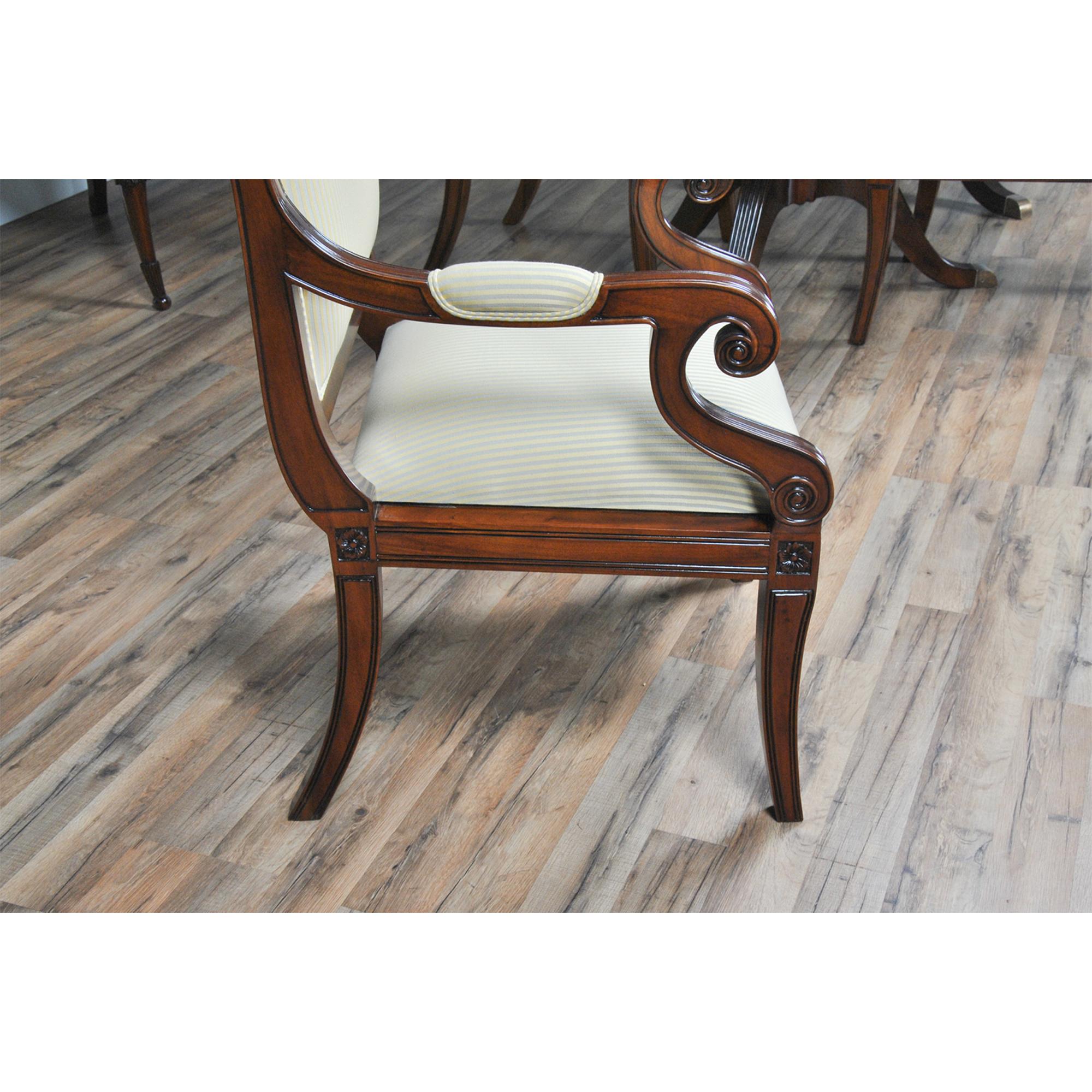 Regency Upholstered Chairs, Set of 10  In New Condition For Sale In Annville, PA