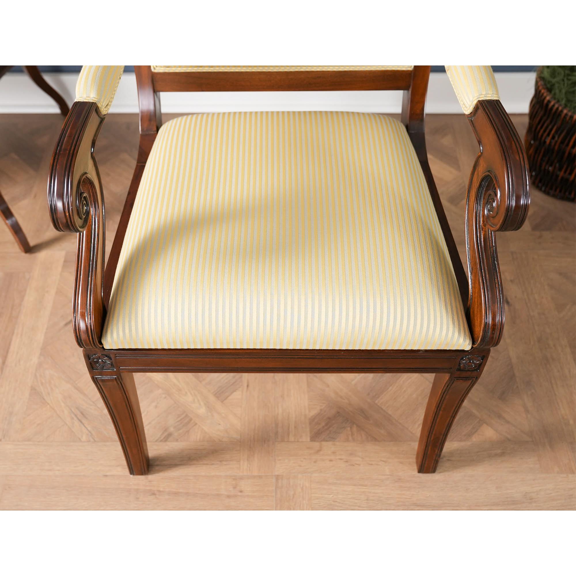 Set di 10 sedie imbottite Regency in vendita 1