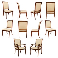 Regency Upholstered Dining Chairs, Set of 10