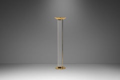 Regency "Uplighter" Floor Lamp in Brass & Lucite, Fredrick Ramond, USA, c. 1986