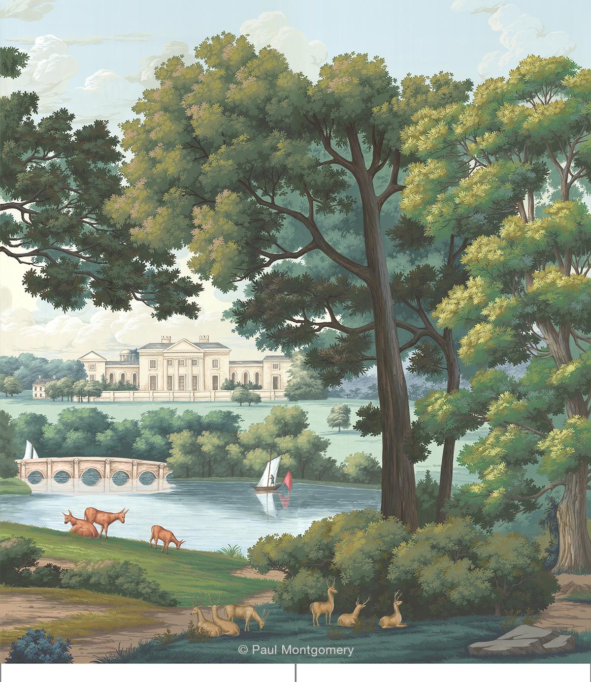 Handbemalte Regency-Wandmalerei (Renaissance)