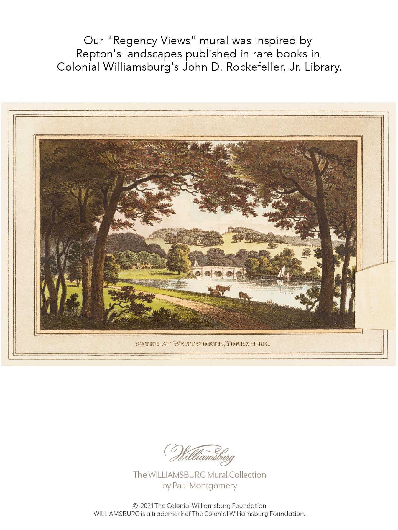 Handbemalte Regency-Wandmalerei (Papier)