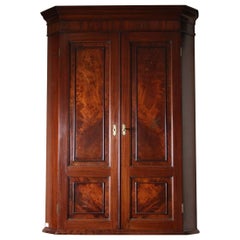Antique Regency Wall Hanging Corner Cupboard in Mahogany