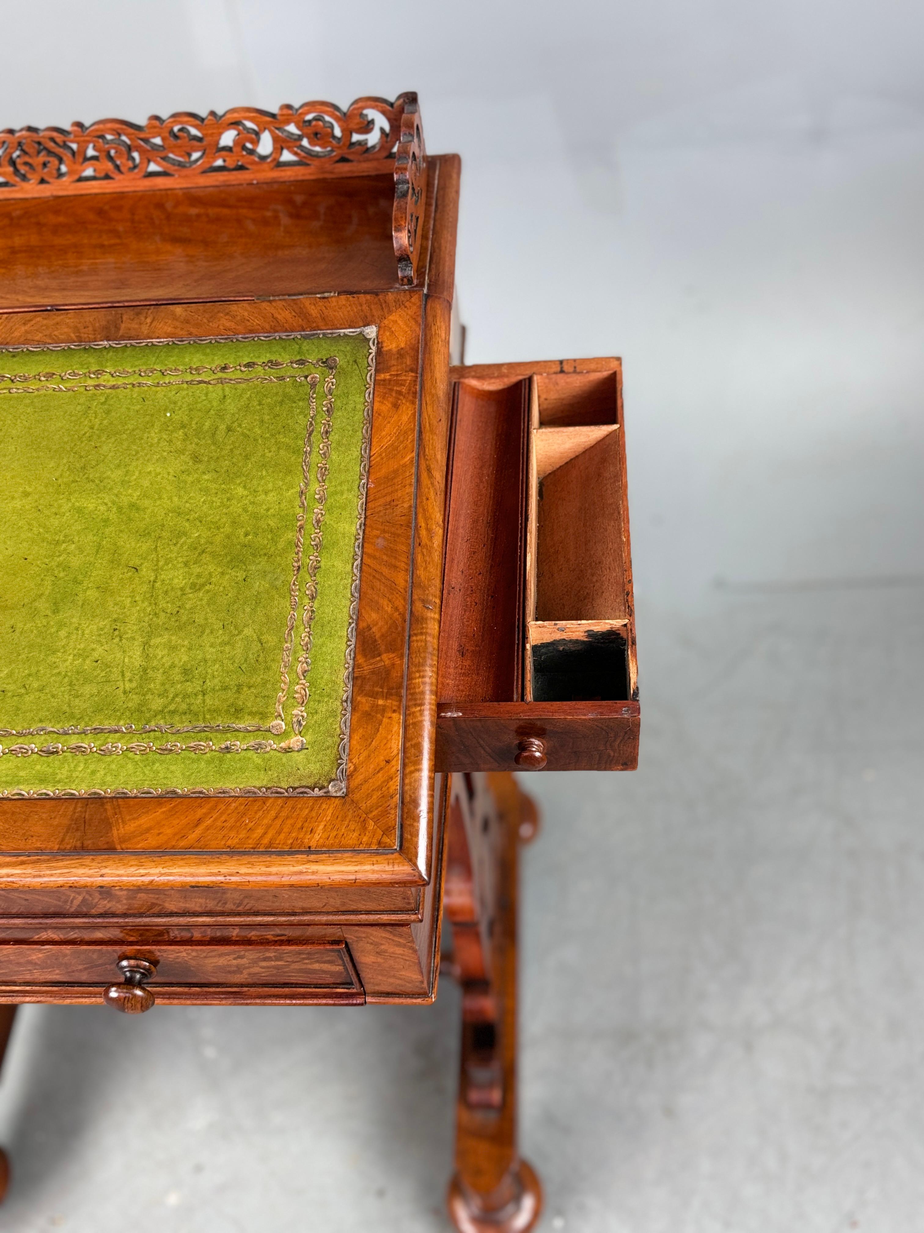 Regency walnut Davenport writing desk 4