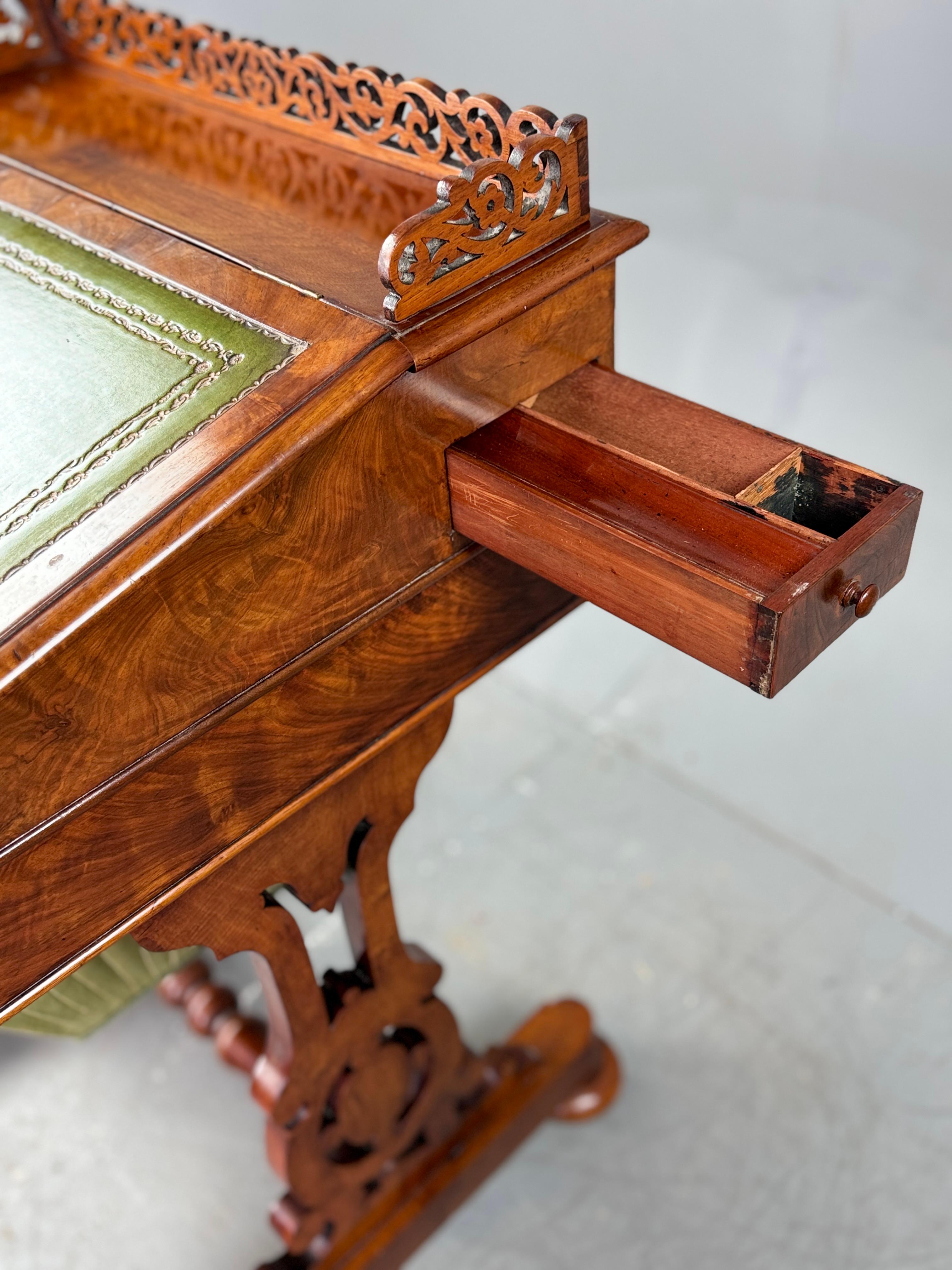 Regency walnut Davenport writing desk 5