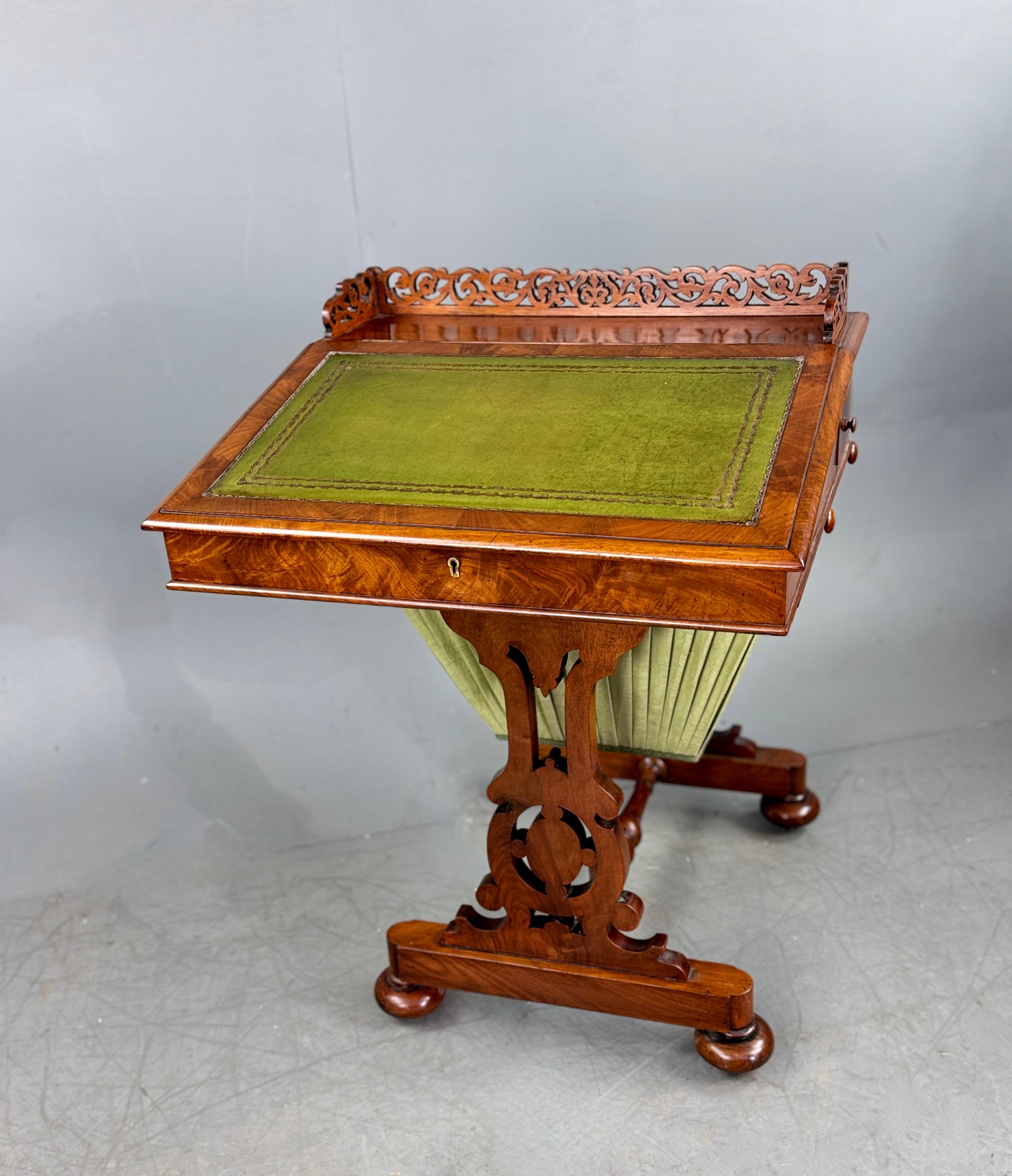 Regency walnut Davenport writing desk 6
