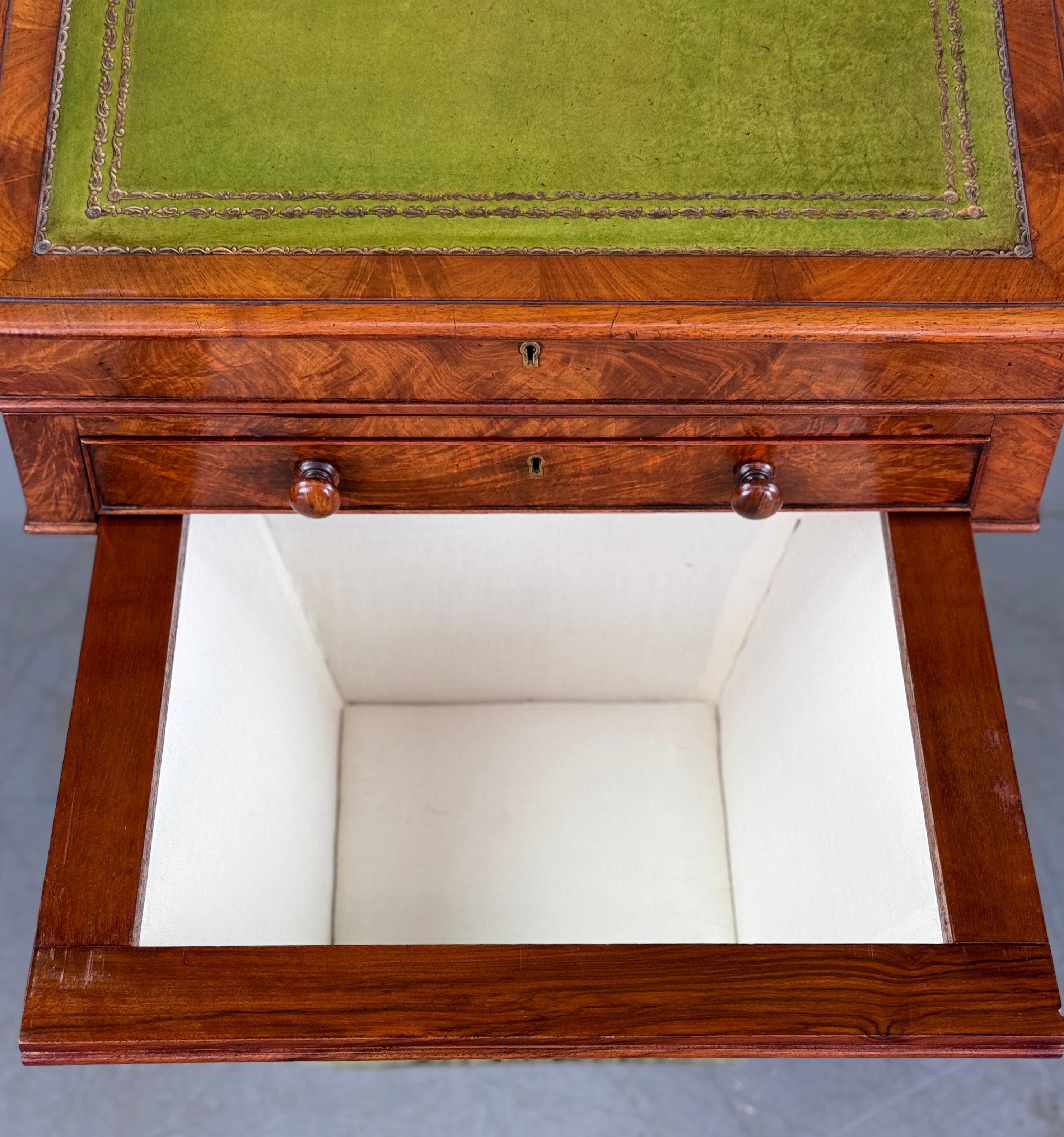 Regency walnut Davenport writing desk 10