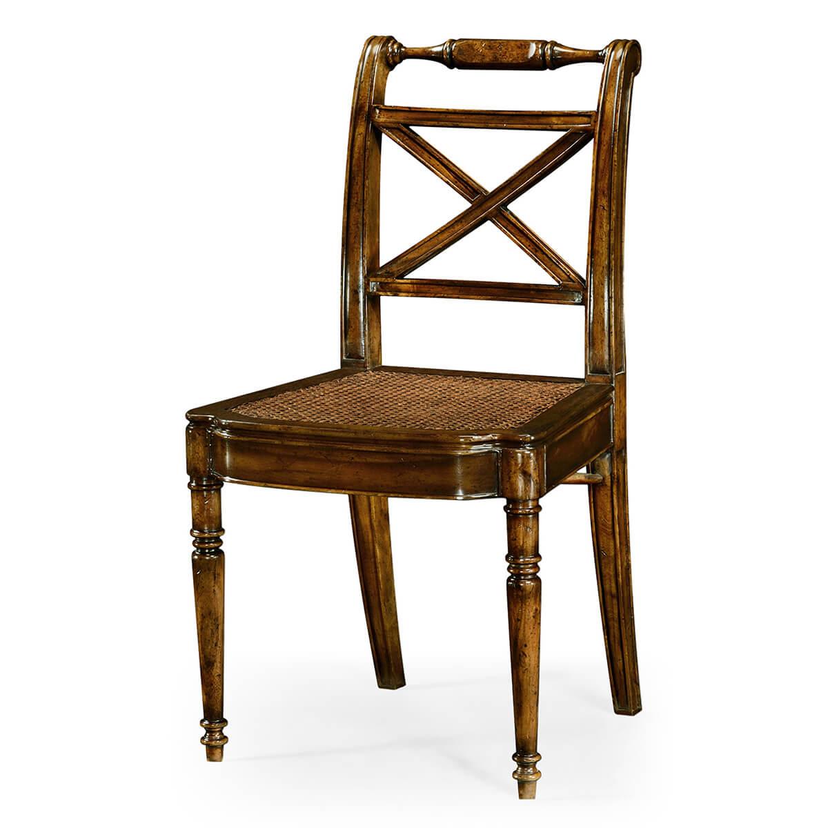 Regency Walnut Dining Chairs In New Condition In Westwood, NJ