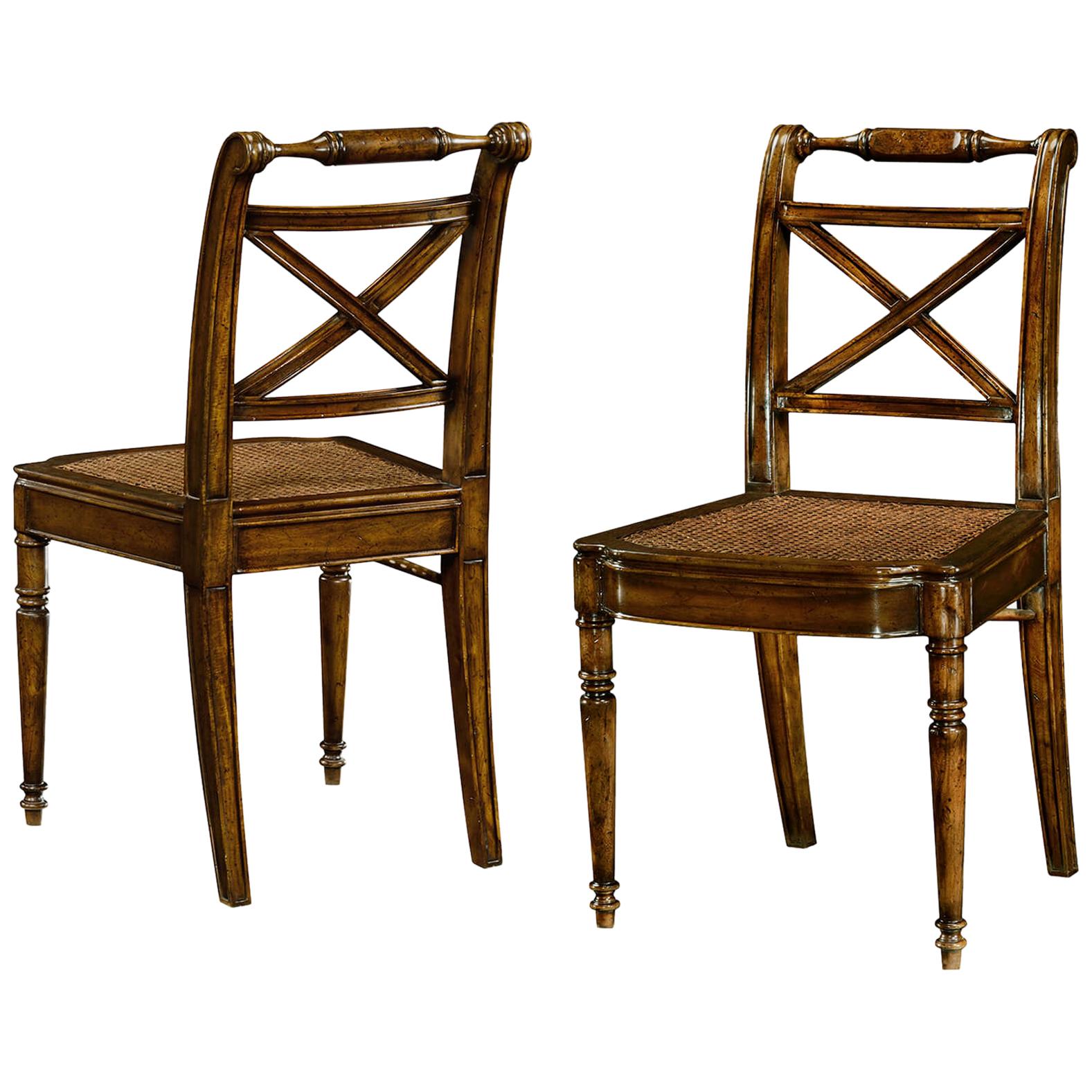 Regency Walnut Dining Chairs