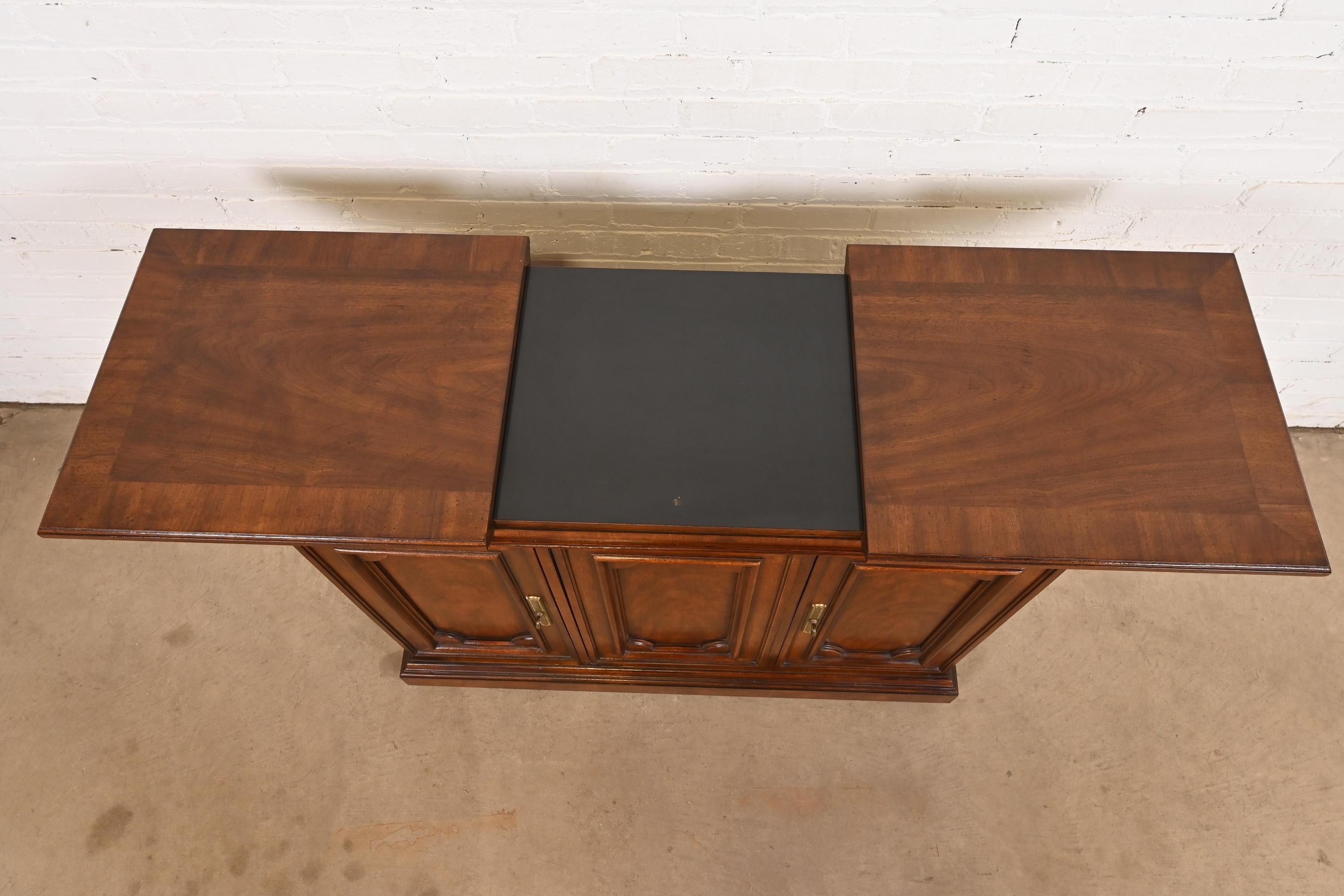 Regency Walnut Expanding Top Buffet Server or Bar Cabinet by Mount Airy For Sale 3
