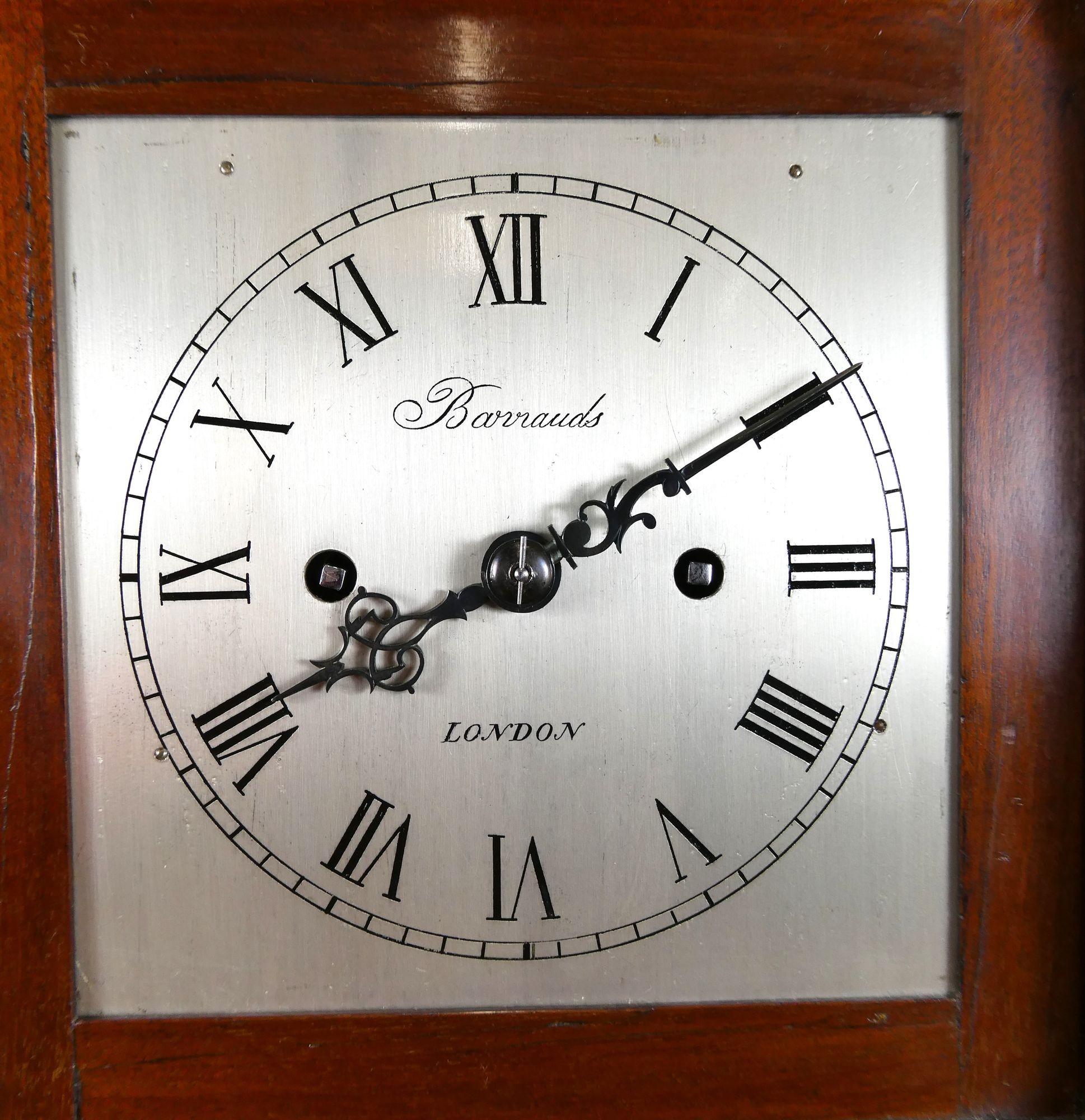 Regency Walnut Library Bracket Clock by Barrauds, London For Sale 5