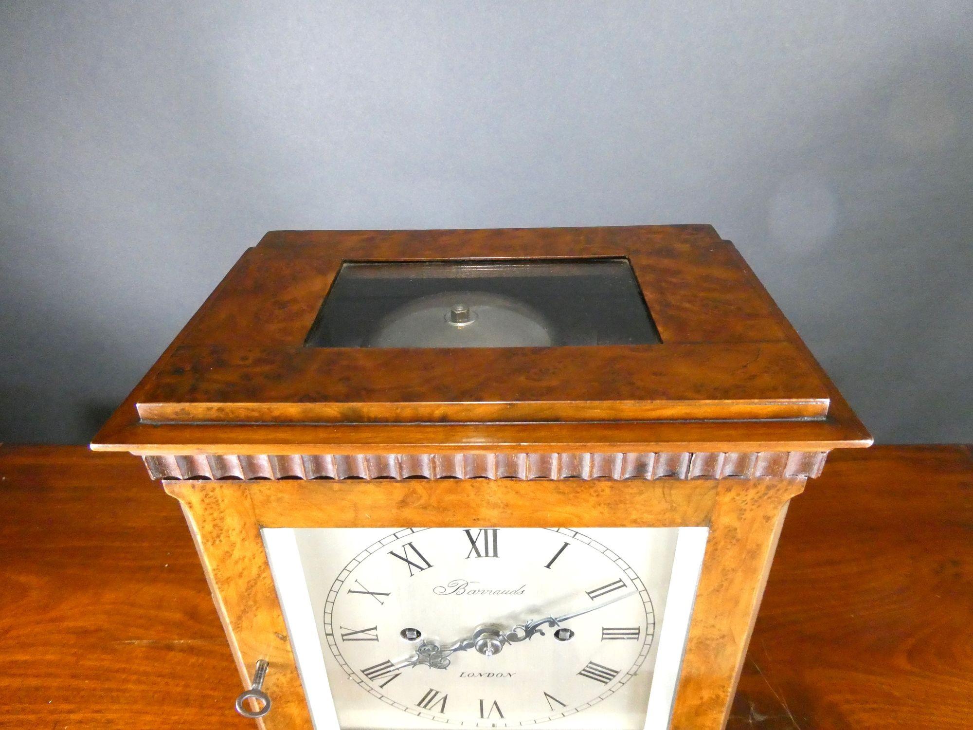 Horloge de bibliothèque Regency de Barrauds, Londres en vente 7