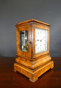 Regency Walnut Library Bracket Clock, Haley & Milner, London