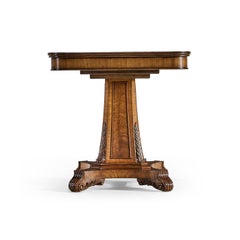 Regency Walnut Pedestal Center Table