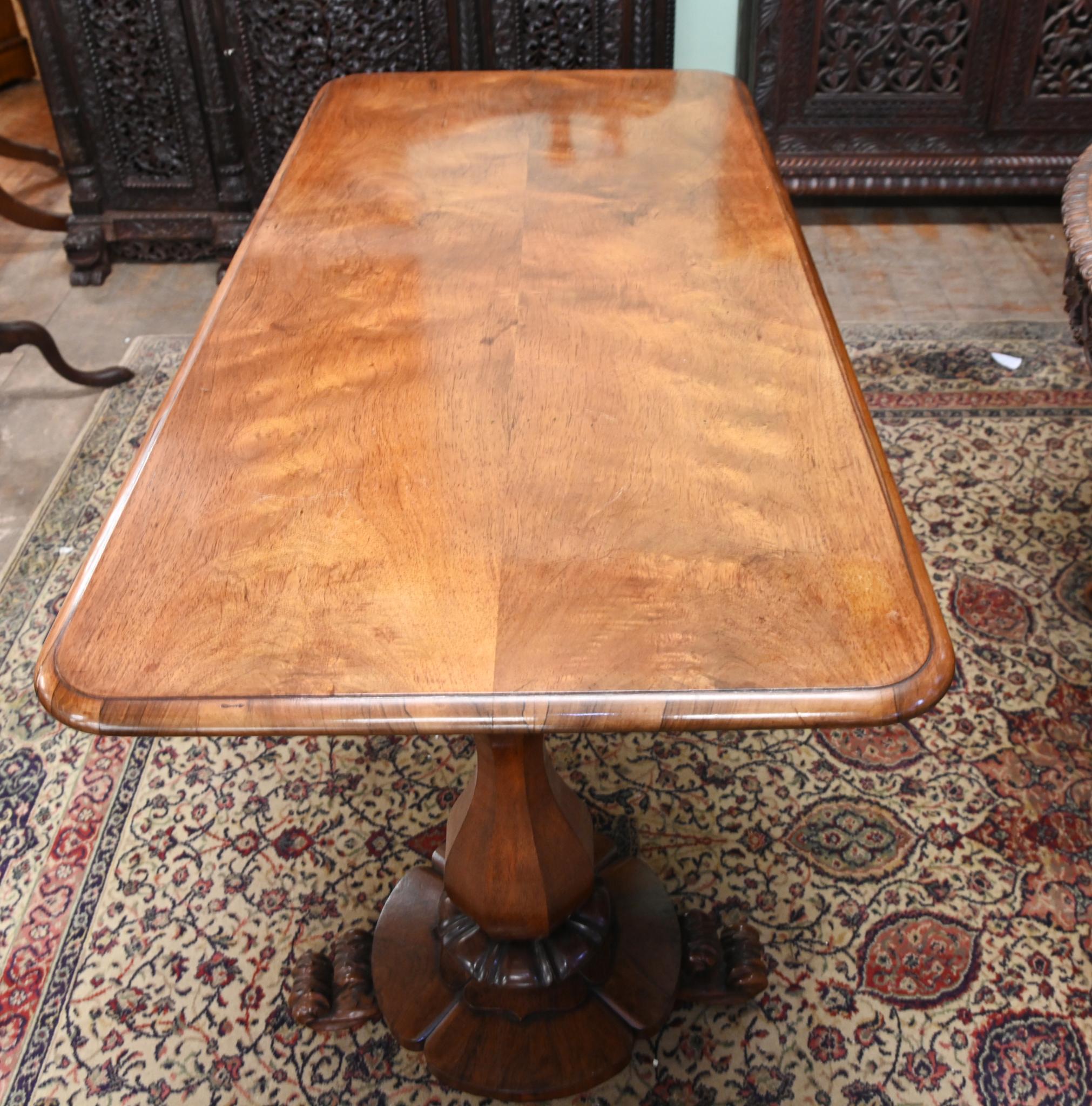 Early 19th Century Regency Walnut Sofa Table Tulip Legs 1820 For Sale
