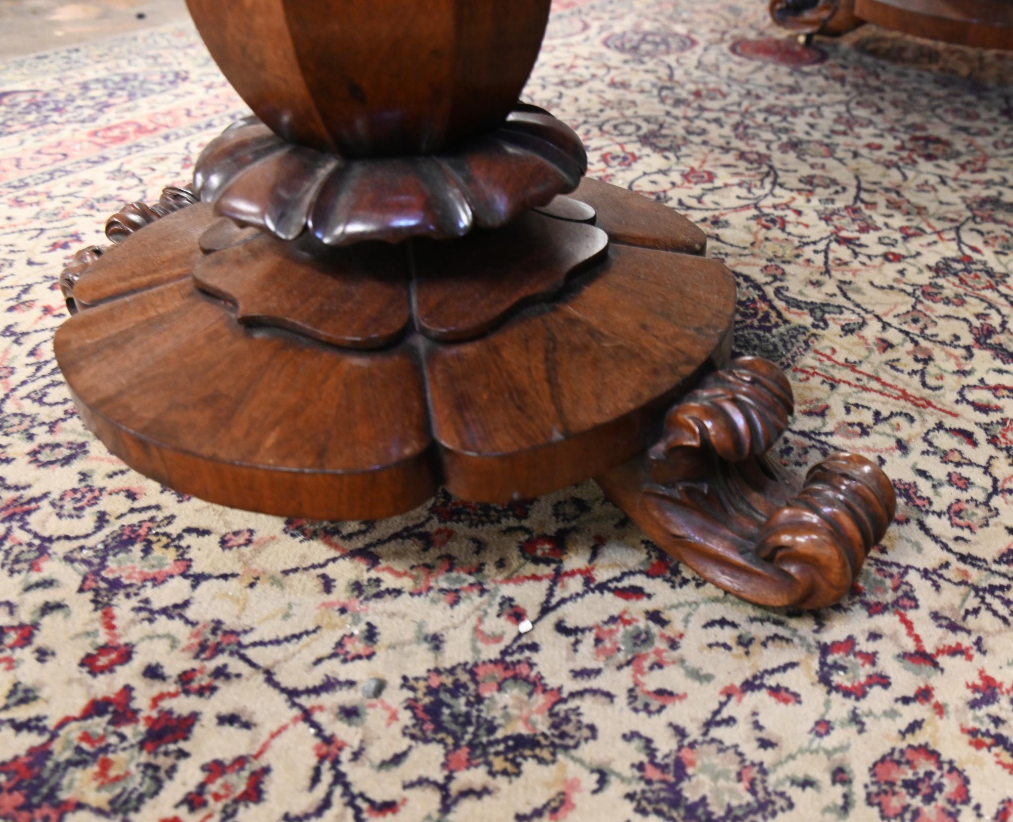 Regency Walnut Sofa Table Tulip Legs 1820 For Sale 1