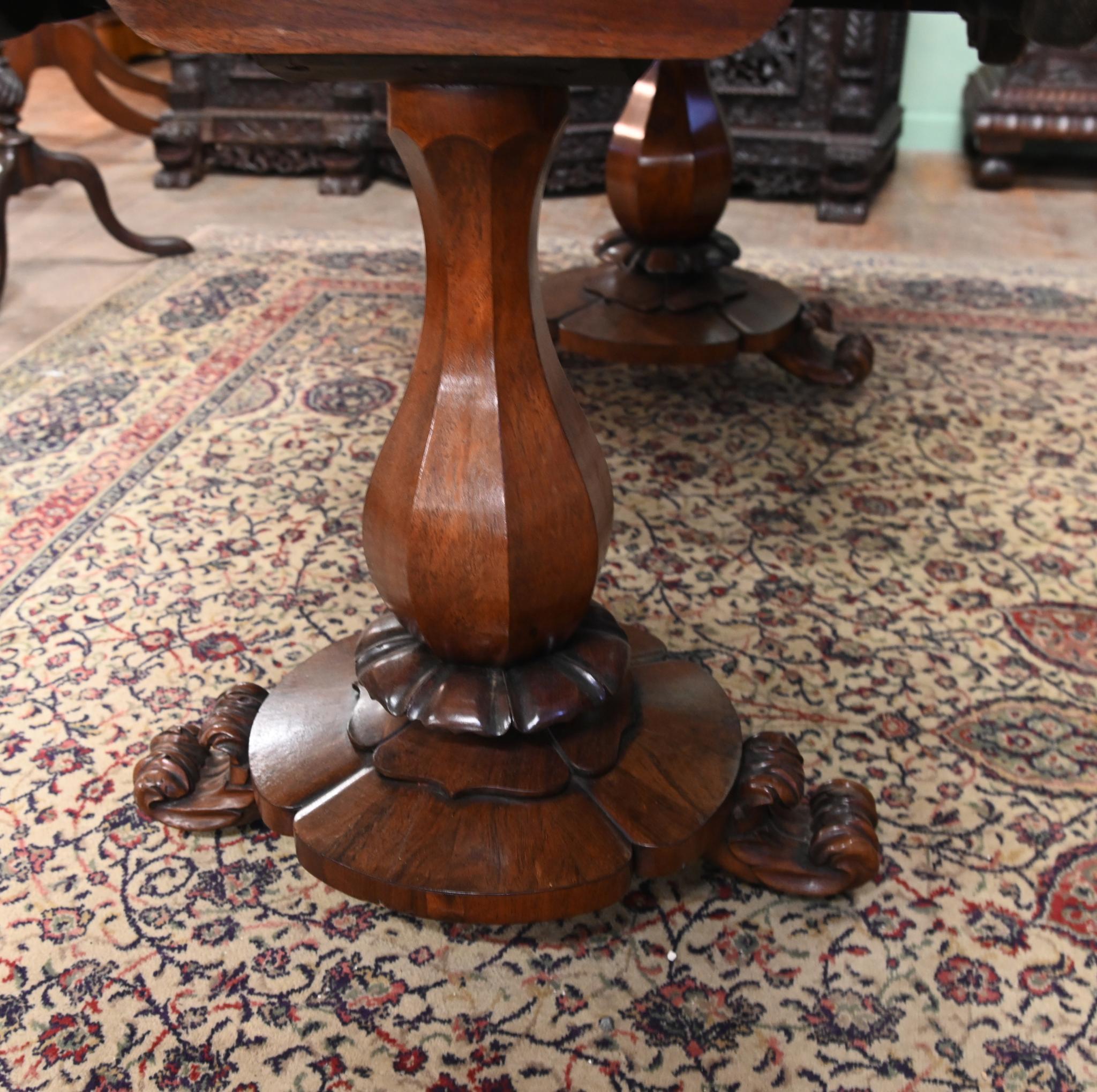 Regency Walnut Sofa Table Tulip Legs 1820 For Sale 3