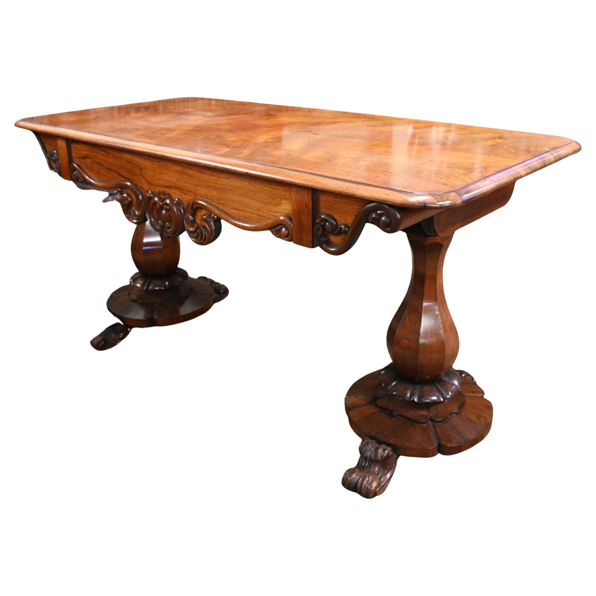 Regency Walnut Sofa Table Tulip Legs 1820 For Sale