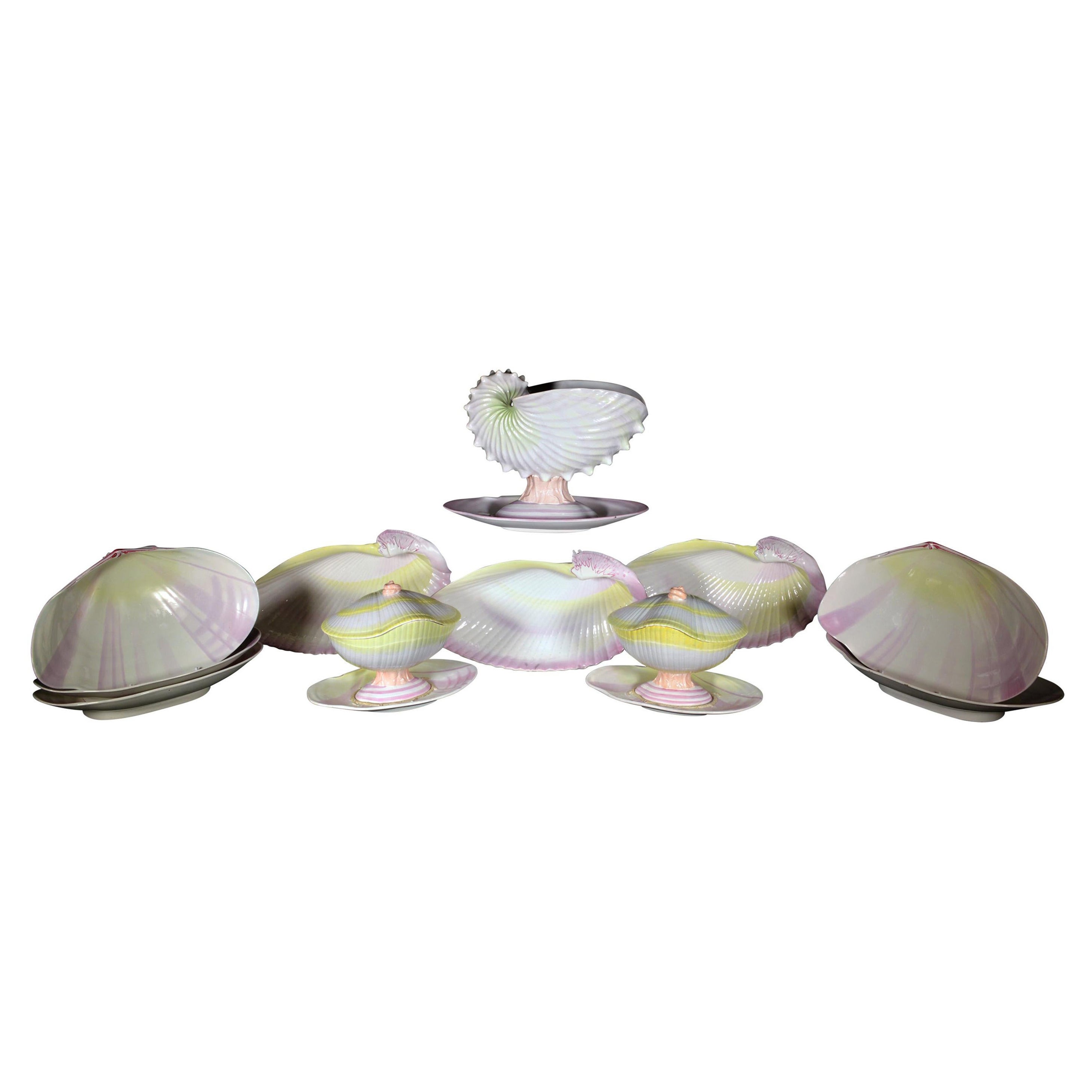 Regency Wedgwood Nautilus Pearlware Seashell Dessert Service