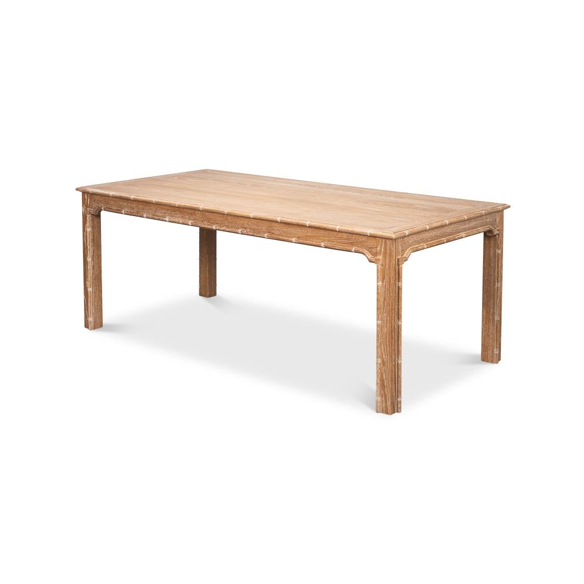 Asian Regency Whitewashed Oak Dining Table For Sale