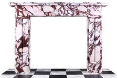 Regency William IV Fireplace Surround in Italian Brescia Violette Marble