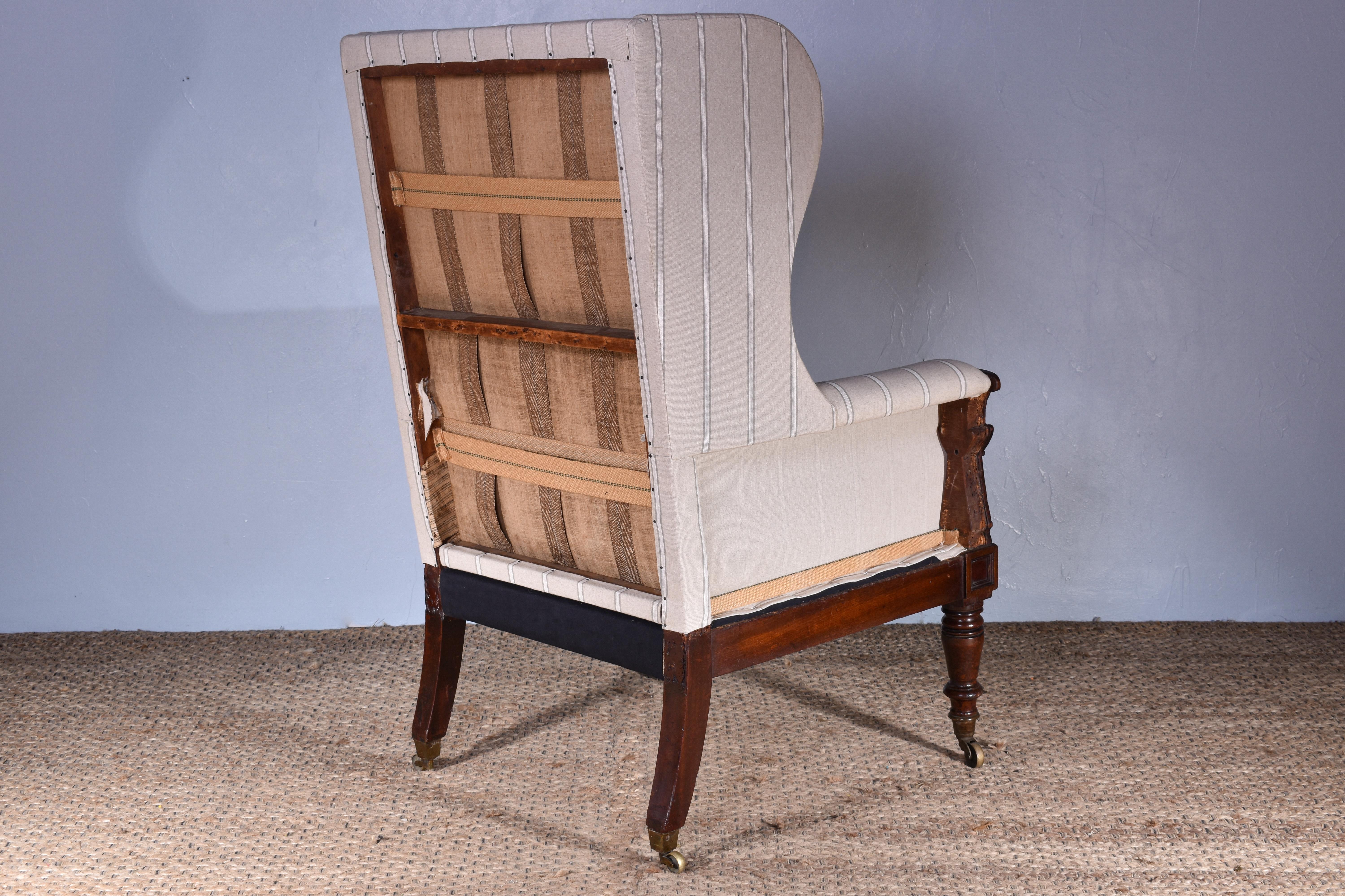 Turned Regency Wingback Chair
