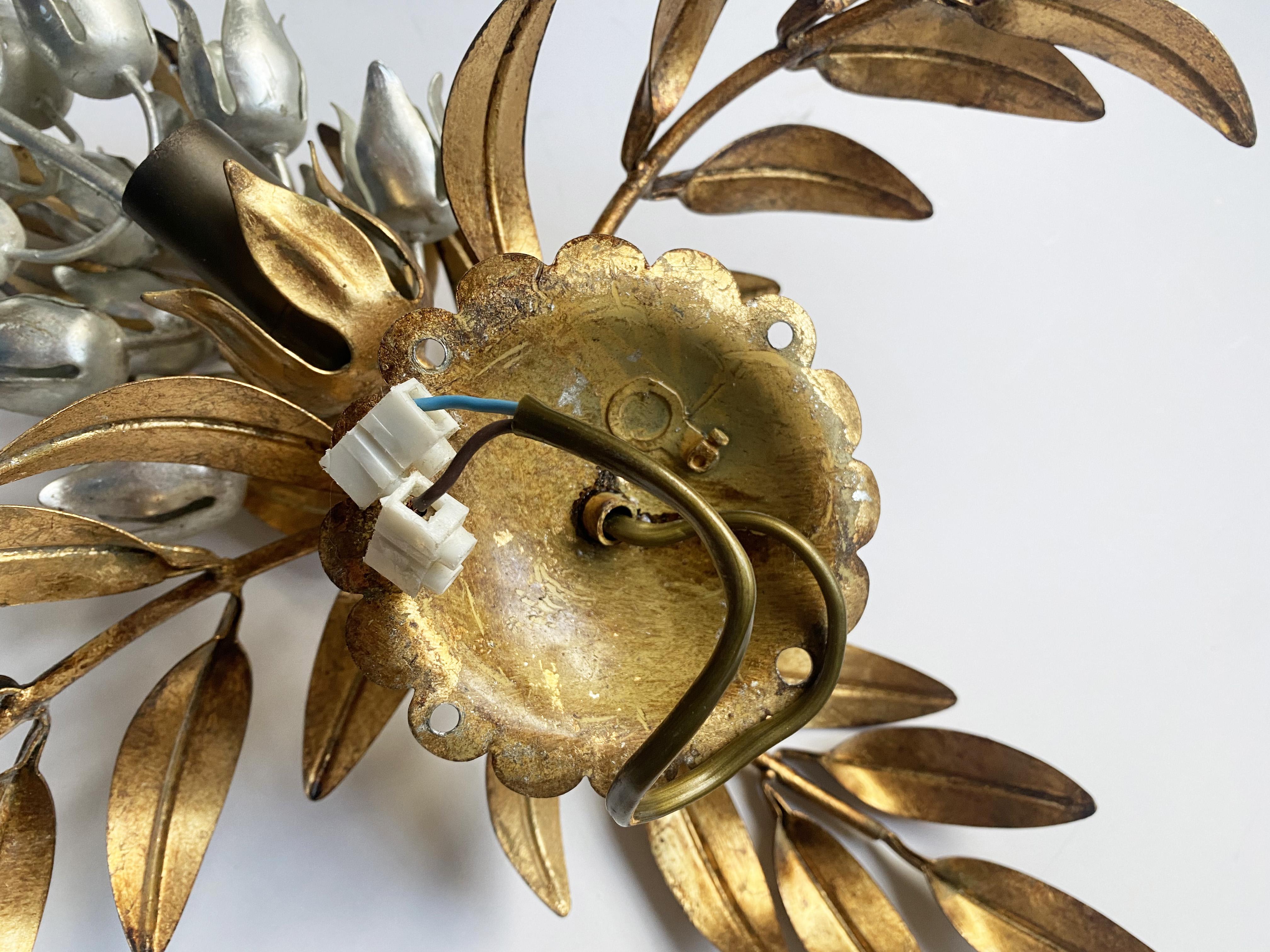 Regency Wisteria Flower Sconce by Hans Kögl in the style of Maison Jansen, 1970s For Sale 5