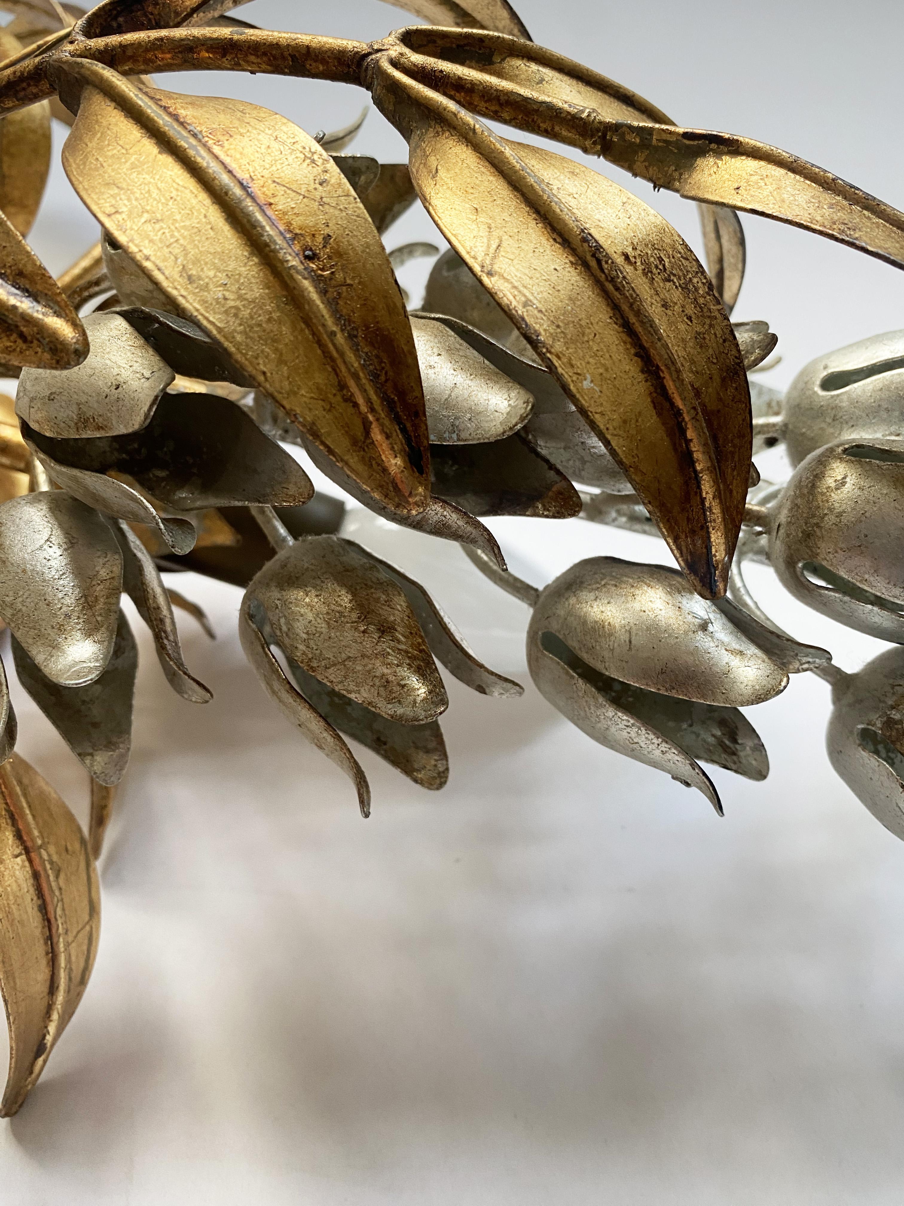 Regency Wisteria Flower Sconce by Hans Kögl in the style of Maison Jansen, 1970s For Sale 1