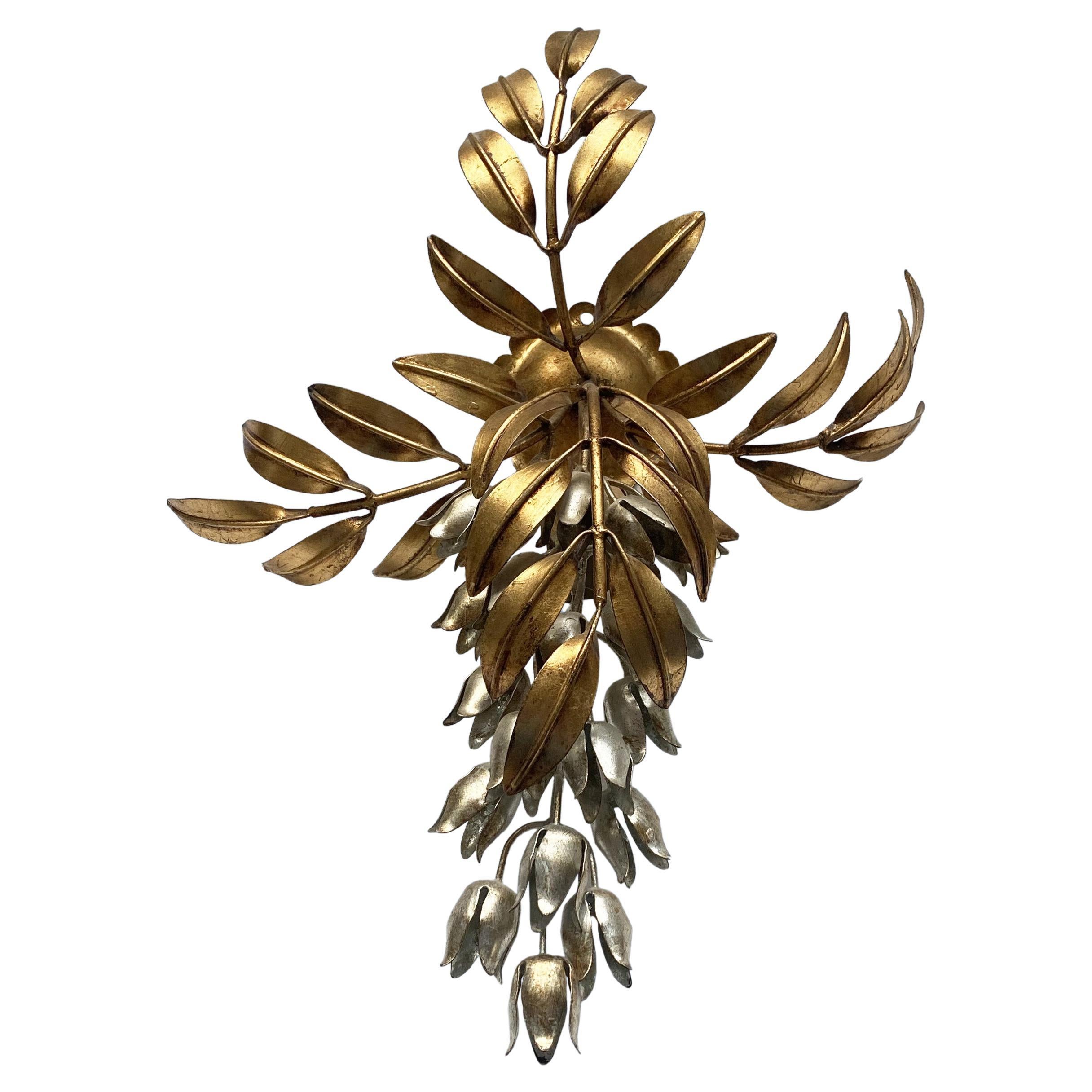 Regency Wisteria Flower Sconce by Hans Kögl in the style of Maison Jansen, 1970s For Sale