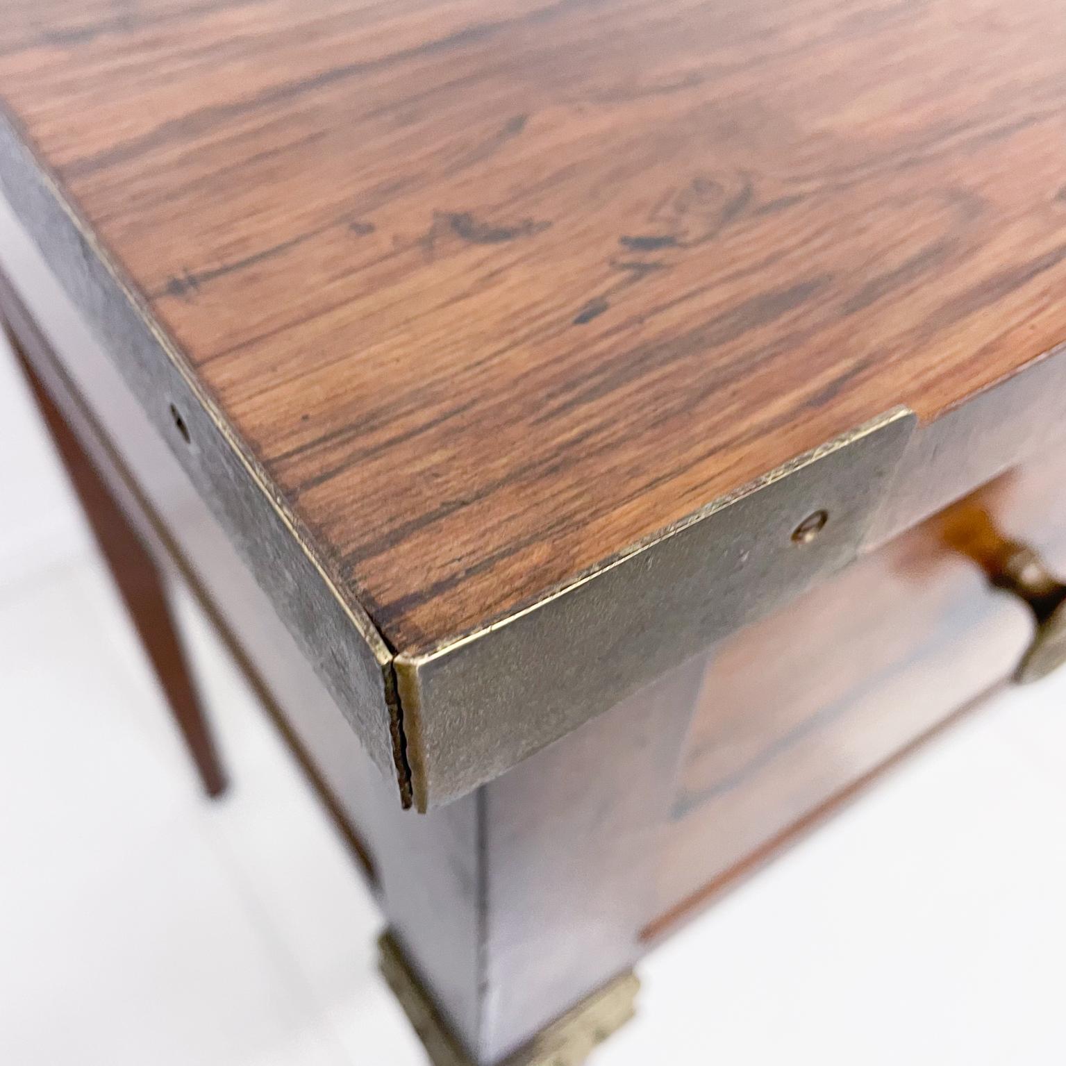 Mid-20th Century Regency Writing Desk Receiving Table Rosewood & Bronze Michael Taylor for Baker
