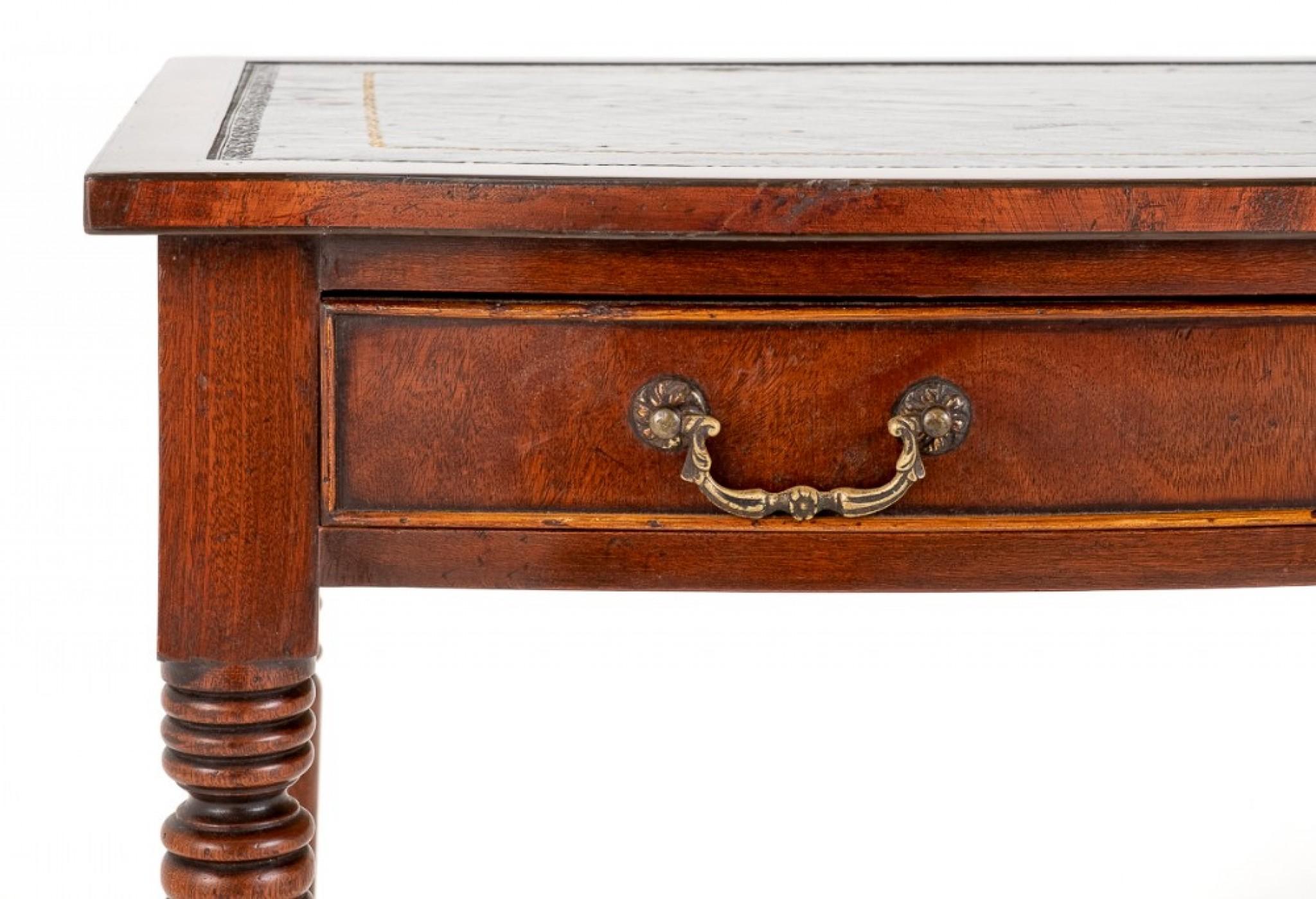 Regency Writing Table Mahogany Desk, 1890 For Sale 4