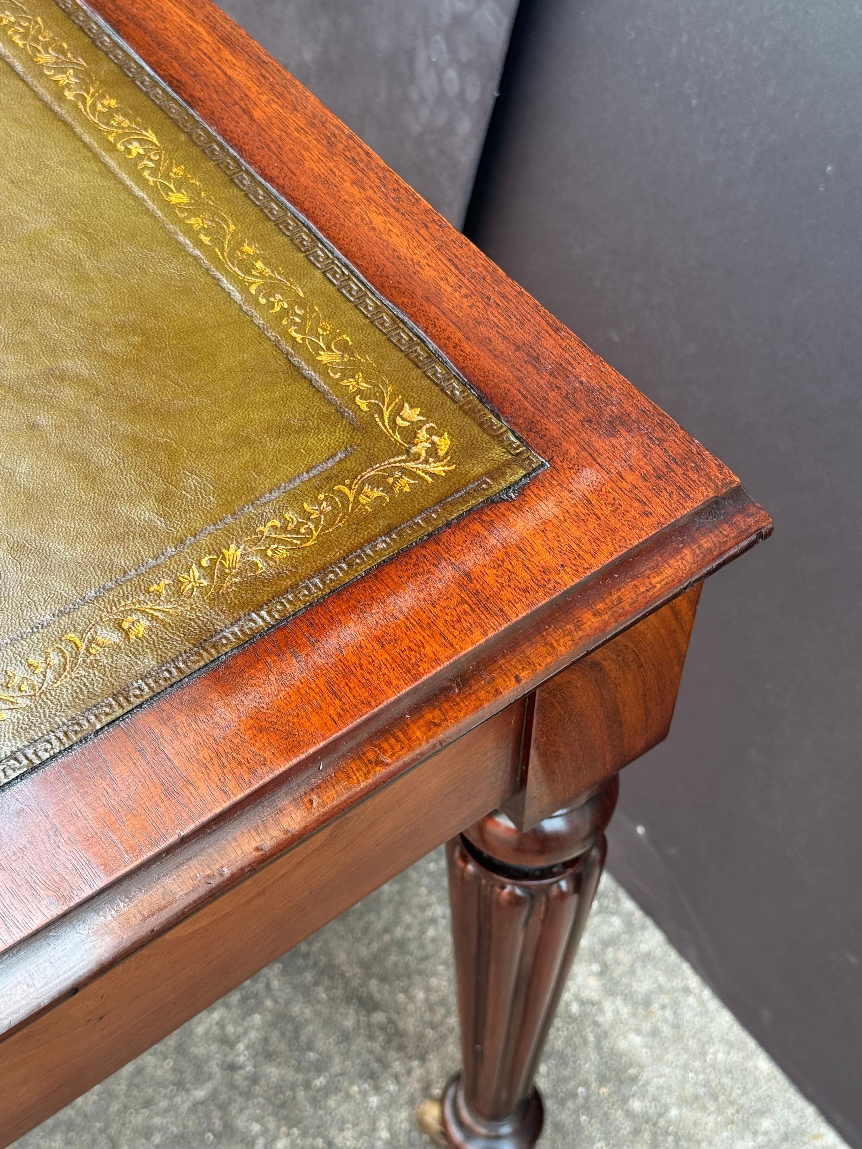 Regency-Schreibtisch oder Schreibtisch aus Mahagoni mit Lederplatte aus England im Angebot 6