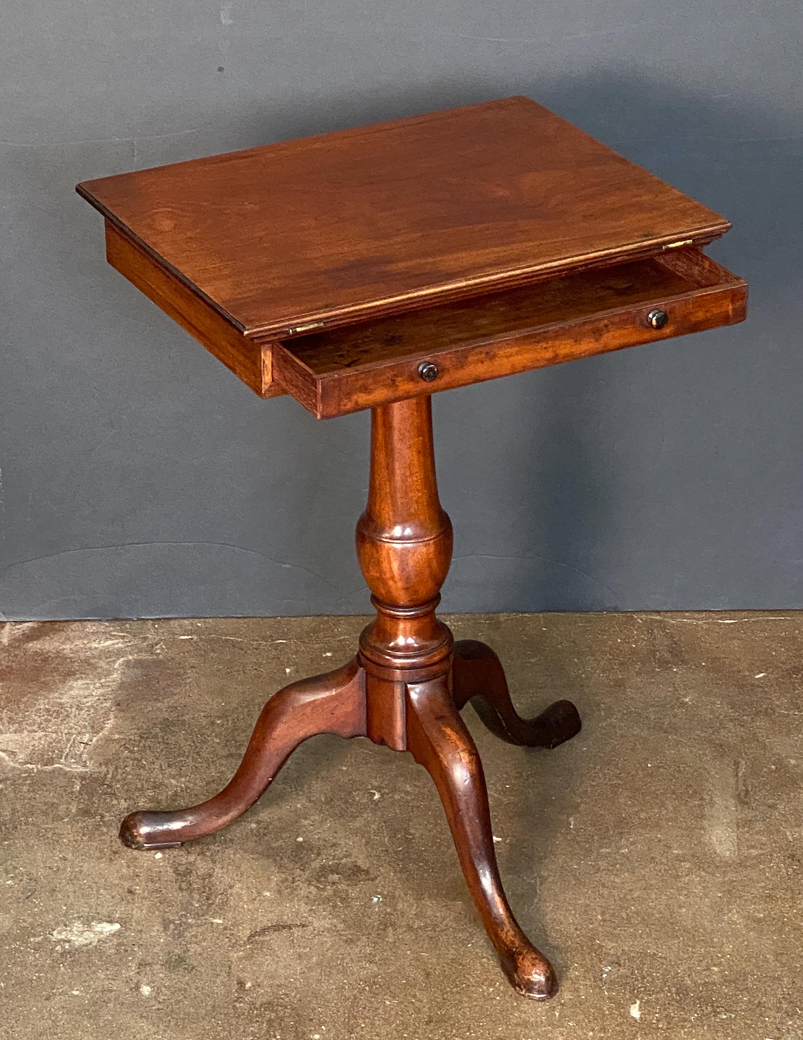 English Regency Writing Table or Side Table of Mahogany on Pedestal Base from England For Sale
